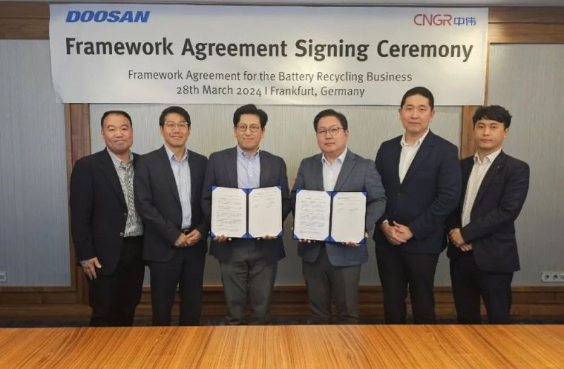 中偉股份與Doosan Recycling Solution簽訂框架協(xié)議，聯(lián)手探索電池回收領(lǐng)域