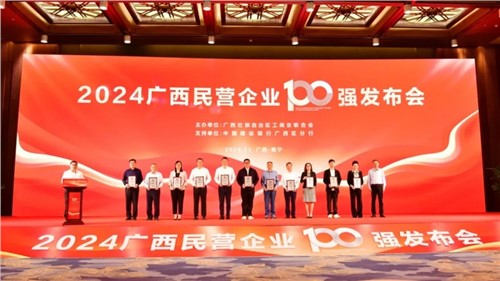 喜報！中偉在“2024廣西民營企業(yè)100強發(fā)布會”上榮獲三項大獎